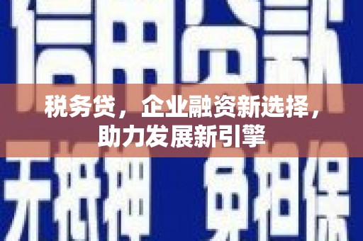 红山税务贷，企业融资新选择，助力发展新引擎