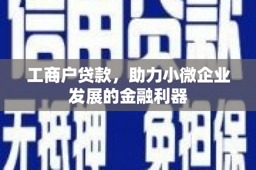 红山工商户贷款，助力小微企业发展的金融利器