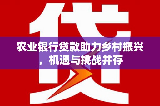 红山农业银行贷款助力乡村振兴，机遇与挑战并存