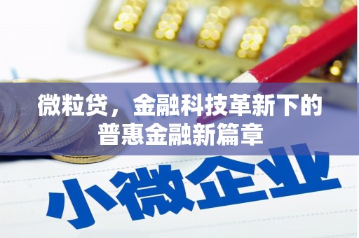 红山微粒贷，金融科技革新下的普惠金融新篇章